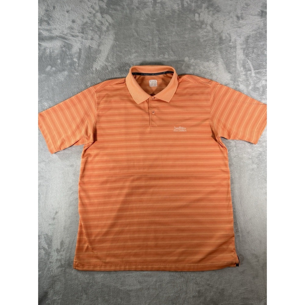 Columbia Shirt Mens‎ Large Orange Vented Short Sleeve Polo Vintage Fishing